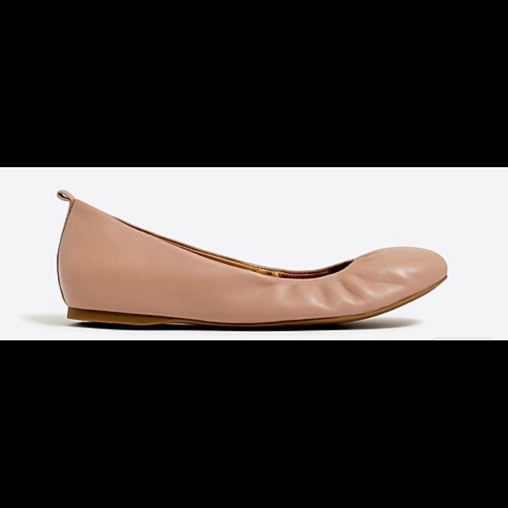 J Crew Anya Leather Ballet Flats (warm beige)